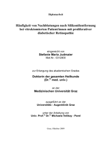 Häufigkeit von Nachblutungen nach Silikonölentfernung bei