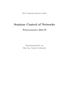 Control of Networks - Ing. Jürgen Greifeneder