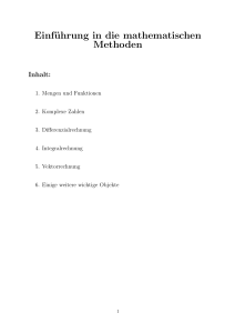 Einführung in die mathematischen Methoden