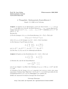 4. ¨Ubungsblatt, Mathematische Kontrolltheorie I - Uni