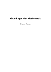 Grundlagen der Mathematik