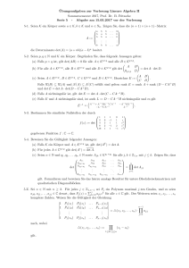 ¨Ubungsaufgaben zur Vorlesung Lineare Algebra II