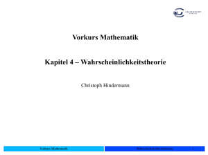 Vorkurs Mathematik Kapitel 4 – Wahrscheinlichkeitstheorie
