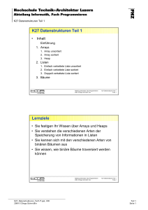 K27 Datenstrukturen Teil 1 Lernziele