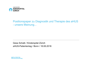 Positionspaper zu Diagnostik und Therapie des aHUS