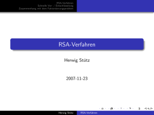 RSA-Verfahren - Mathematics TU Graz