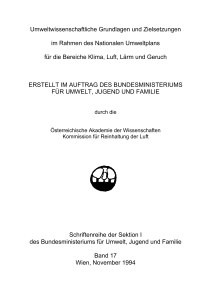 Umweltwissenschaftliche Grundlagen und Zielsetzungen im