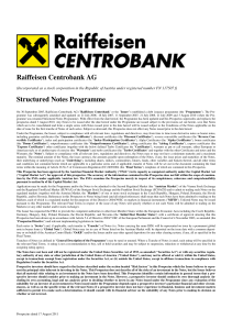 Raiffeisen Centrobank AG Structured Notes