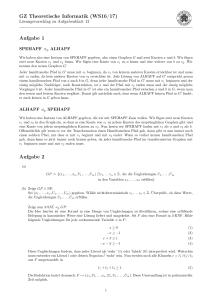 GZ Theoretische Informatik (WS16/17) Aufgabe 1 Aufgabe 2