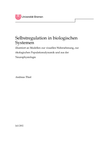 Selbstregulation in biologischen Systemen - nbn