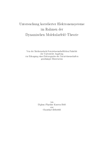 Untersuchung korrelierter Elektronensysteme im Rahmen der