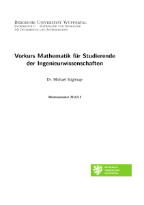 Vorkurs Mathematik - Bergische Universität Wuppertal