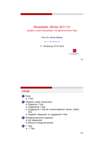 Biostatistik, Winter 2011/12 - Vergleich zweier - staff.uni