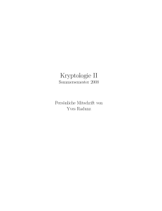 Kryptologie II