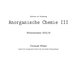 Anorganische Chemie III - an der Universität Duisburg