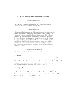 ZAHLENMAUERN UND ZAHLENDREIECKE Korrekturen