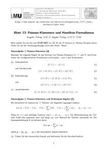 Blatt 13: Poisson-Klammern und Hamilton