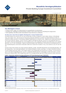 Monatliche Vermögensallokation Private Banking Europe