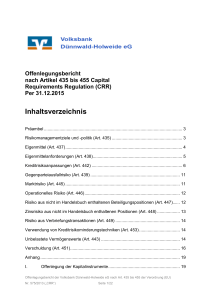 Offenlegungsbericht nach Artikel 435 bis 455 Capital Requirements