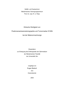 Klinische Wertigkeit von Positronenemissionstomographie