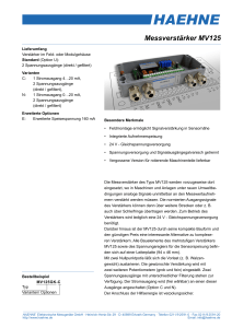 Messverstärker MV125 - HAEHNE Elektronische Messgeräte GmbH