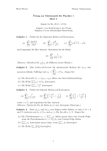 ¨Ubung zur Mathematik für Physiker 1 Blatt 5 Aufgabe 1. Prüfen Sie