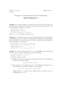 ¨Ubungen zur Vorlesung Elemente der Mathematik ¨UBUNGSBLATT 4