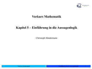Vorkurs Mathematik Kapitel 5 – Einführung in die