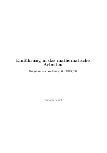 Einführung in das mathematische Arbeiten