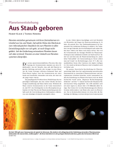 Planetenentstehung Aus Staub geboren