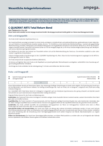 Wesentliche Anlegerinformationen C-QUADRAT ARTS