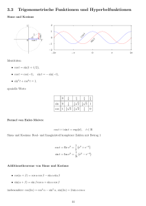 3.3 Trigonometrische Funktionen und Hyperbelfunktionen