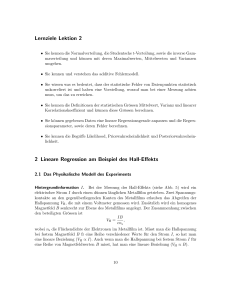 Lernziele Lektion 2 2 Lineare Regression am - (VP) - D-PHYS