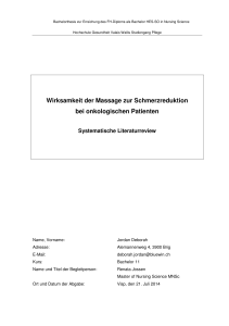 Wirksamkeit der Massage zur Schmerzreduktion bei