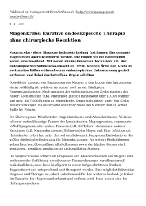 Magenkrebs: kurative endoskopische Therapie ohne chirurgische