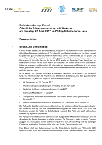 Radverkehrskonzept Kassel Öffentliche Bürgerveranstaltung mit