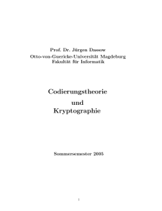 Codierungstheorie und Kryptographie