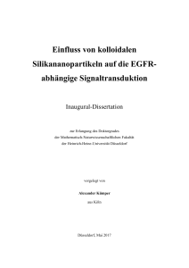 Einfluss von kolloidalen Silikananopartikeln auf die EGFR