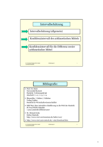 Intervallschätzung Bibliografie - und Sozialwissenschaftliche Fakultät