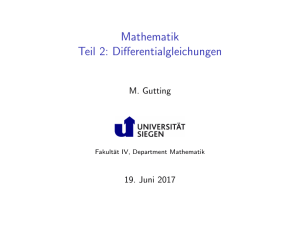 Mathematik Teil 2: Differentialgleichungen