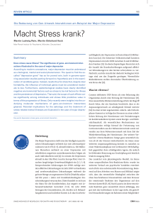 Macht Stress krank? - Swiss Archives of Neurology, Psychiatry and