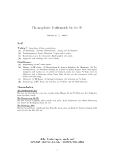 Planungsblatt Mathematik für die 3E