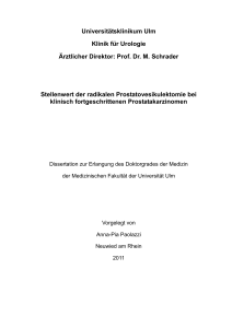 Universitätsklinikum Ulm Klinik für Urologie Ärztlicher Direktor