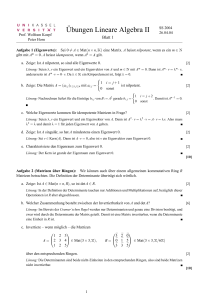 ¨Ubungen Lineare Algebra II