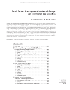 Durch Zecken übertragene Arboviren als Erreger von