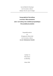 Sonographische Darstellung zerebraler Mikrozirkulation unter