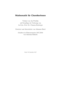 Mathematik für ChemikerInnen