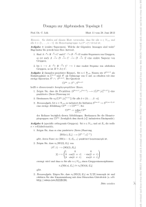 ¨Ubungen zur Algebraischen Topologie I