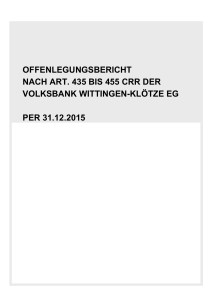 Offenlegungsbericht per 31.12.2015 - Volksbank Wittingen