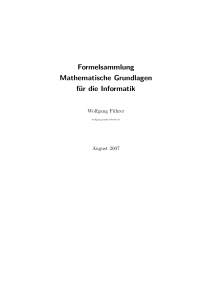 Formelsammlung Mathestudium FH-Trier - Wolfgang